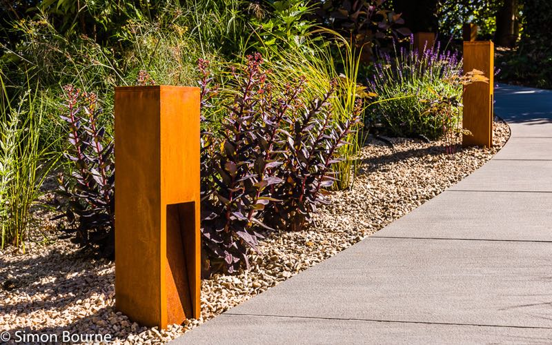 Bespoke Design Corten Steel Light Posts.